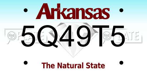 5Q49T5 Arkansas License Plate
