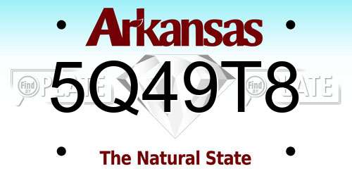 5Q49T8 Arkansas License Plate