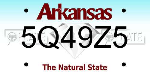 5Q49Z5 Arkansas License Plate