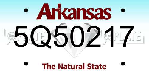 5Q50217 Arkansas License Plate