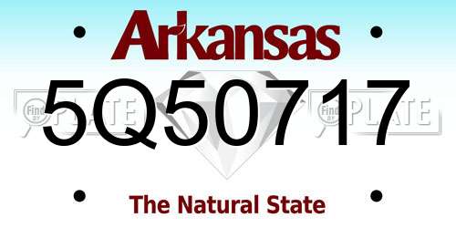5Q50717 Arkansas License Plate