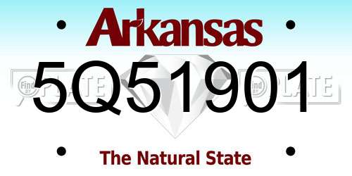 5Q51901 Arkansas License Plate