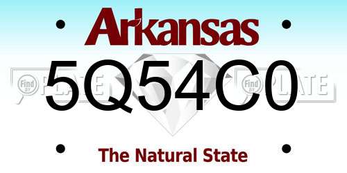 5Q54C0 Arkansas License Plate