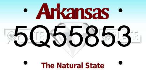 5Q55853 Arkansas License Plate