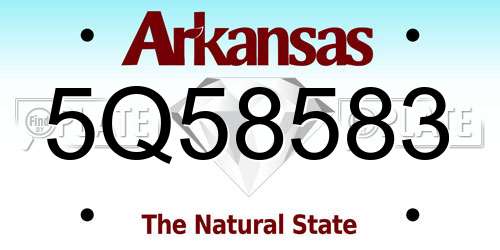 5Q58583 Arkansas License Plate
