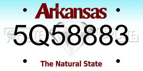 5Q58883 Arkansas License Plate