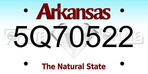 5Q70522 Arkansas License Plate