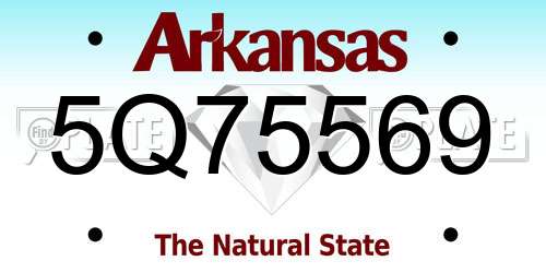 5Q75569 Arkansas License Plate