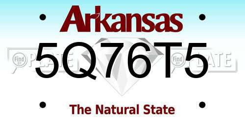 5Q76T5 Arkansas License Plate