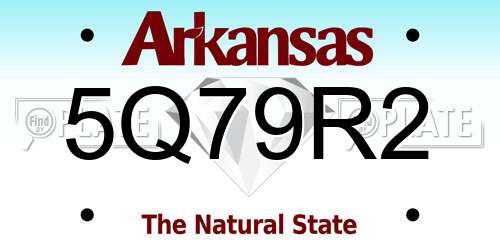 5Q79R2 Arkansas License Plate