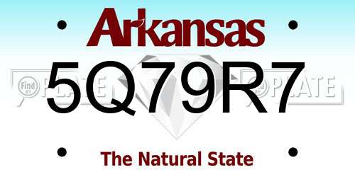 5Q79R7 Arkansas License Plate