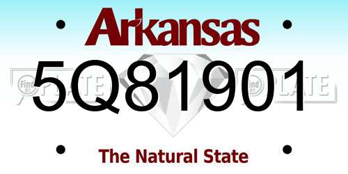 5Q81901 Arkansas License Plate