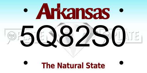 5Q82S0 Arkansas License Plate