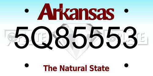 5Q85553 Arkansas License Plate