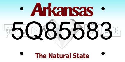 5Q85583 Arkansas License Plate