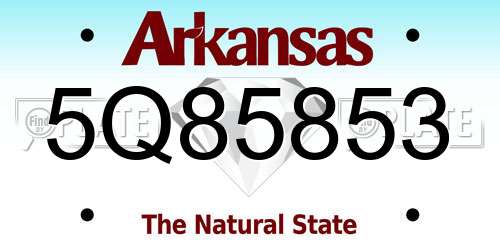 5Q85853 Arkansas License Plate