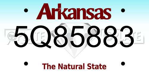 5Q85883 Arkansas License Plate
