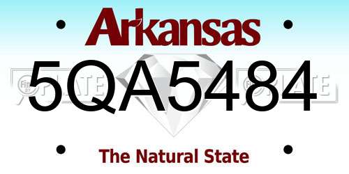 5QA5484 Arkansas License Plate