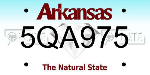 5QA975 Arkansas License Plate