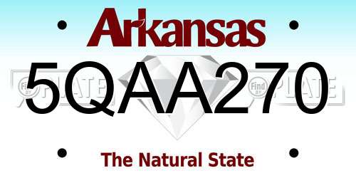 5QAA270 Arkansas License Plate