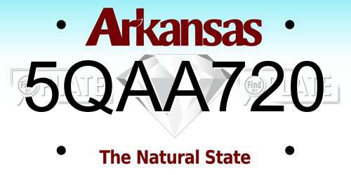 5QAA720 Arkansas License Plate