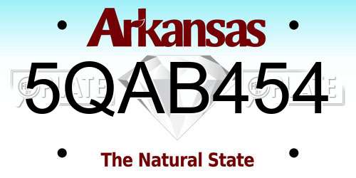 5QAB454 Arkansas License Plate