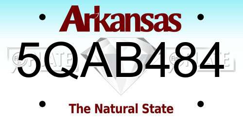 5QAB484 Arkansas License Plate