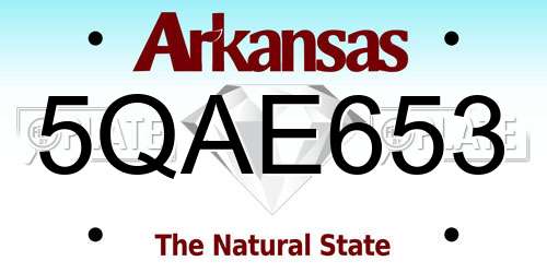 5QAE653 Arkansas License Plate