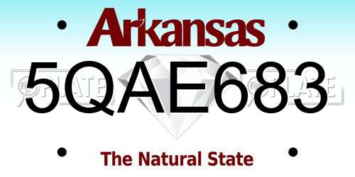 5QAE683 Arkansas License Plate