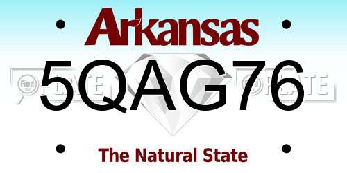 5QAG76 Arkansas License Plate