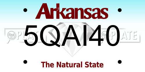 5QAI40 Arkansas License Plate