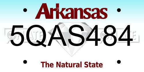 5QAS484 Arkansas License Plate