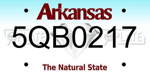 5QB0217 Arkansas License Plate