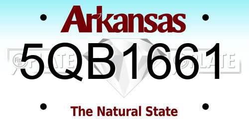 5QB1661 Arkansas License Plate