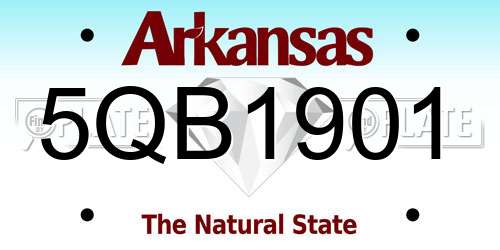 5QB1901 Arkansas License Plate