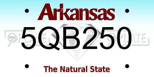 5QB250 Arkansas License Plate