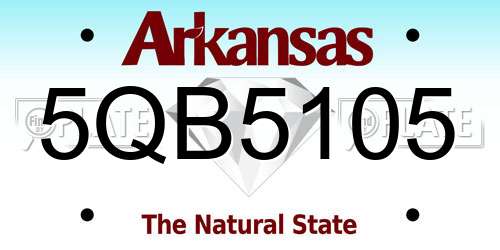 5QB5105 Arkansas License Plate