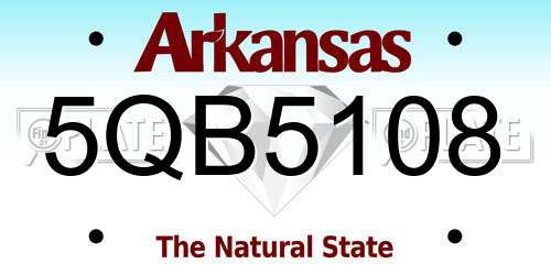 5QB5108 Arkansas License Plate