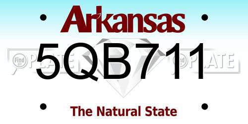 5QB711 Arkansas License Plate