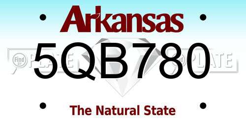 5QB780 Arkansas License Plate