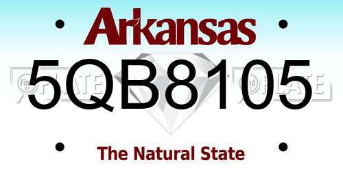 5QB8105 Arkansas License Plate