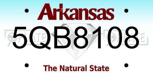 5QB8108 Arkansas License Plate
