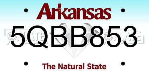 5QBB853 Arkansas License Plate