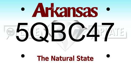 5QBC47 Arkansas License Plate