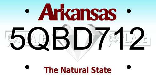 5QBD712 Arkansas License Plate