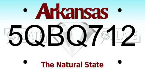 5QBQ712 Arkansas License Plate