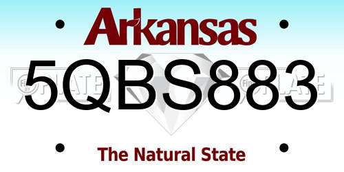5QBS883 Arkansas License Plate
