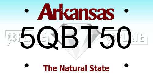 5QBT50 Arkansas License Plate