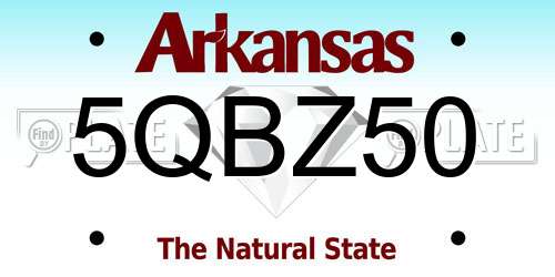 5QBZ50 Arkansas License Plate