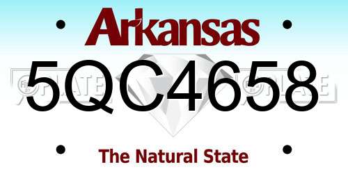 5QC4658 Arkansas License Plate